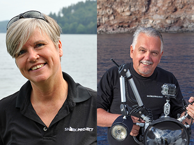 Friederike Kremer-Obrock, Präsidentin von SHARKPROJECT Germany und Gerhard Wegner, Präsident von SHARKPROJECT International